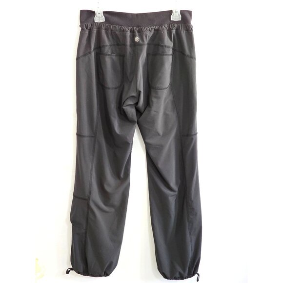 Athleta Women's Black Midtown Trouser Drawstring Hem Lined Pants Size 8 1706 - Picture 13 of 15